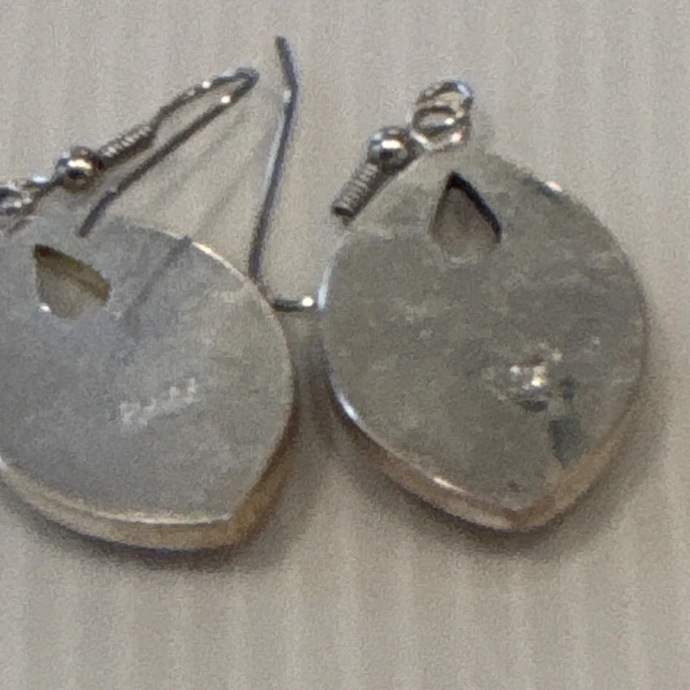 Handcrafted Multicolor Teardrop Dangle Earrings Silver Hook Resin Nature Theme